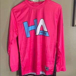 Men's Hot Pink Long Sleeve Performance Shirt